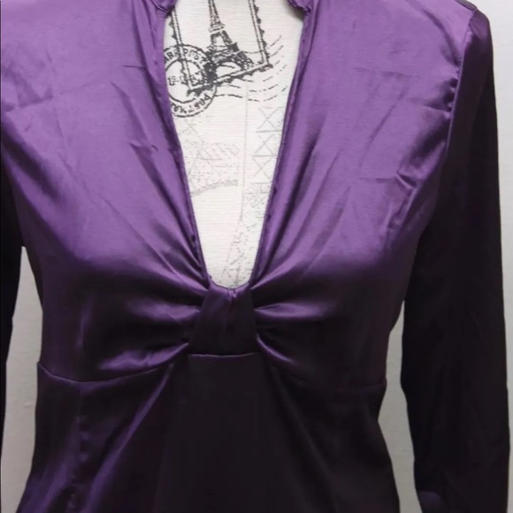 Zara Basic Women Long Sleeve Purple Blouse Shirt Top M - Picture 3 of 7